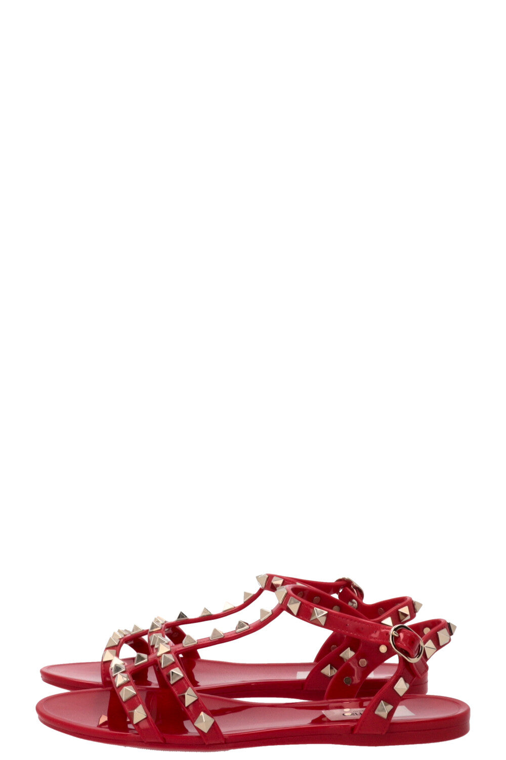 VALENTINO Rockstud Sandals Rubber Red