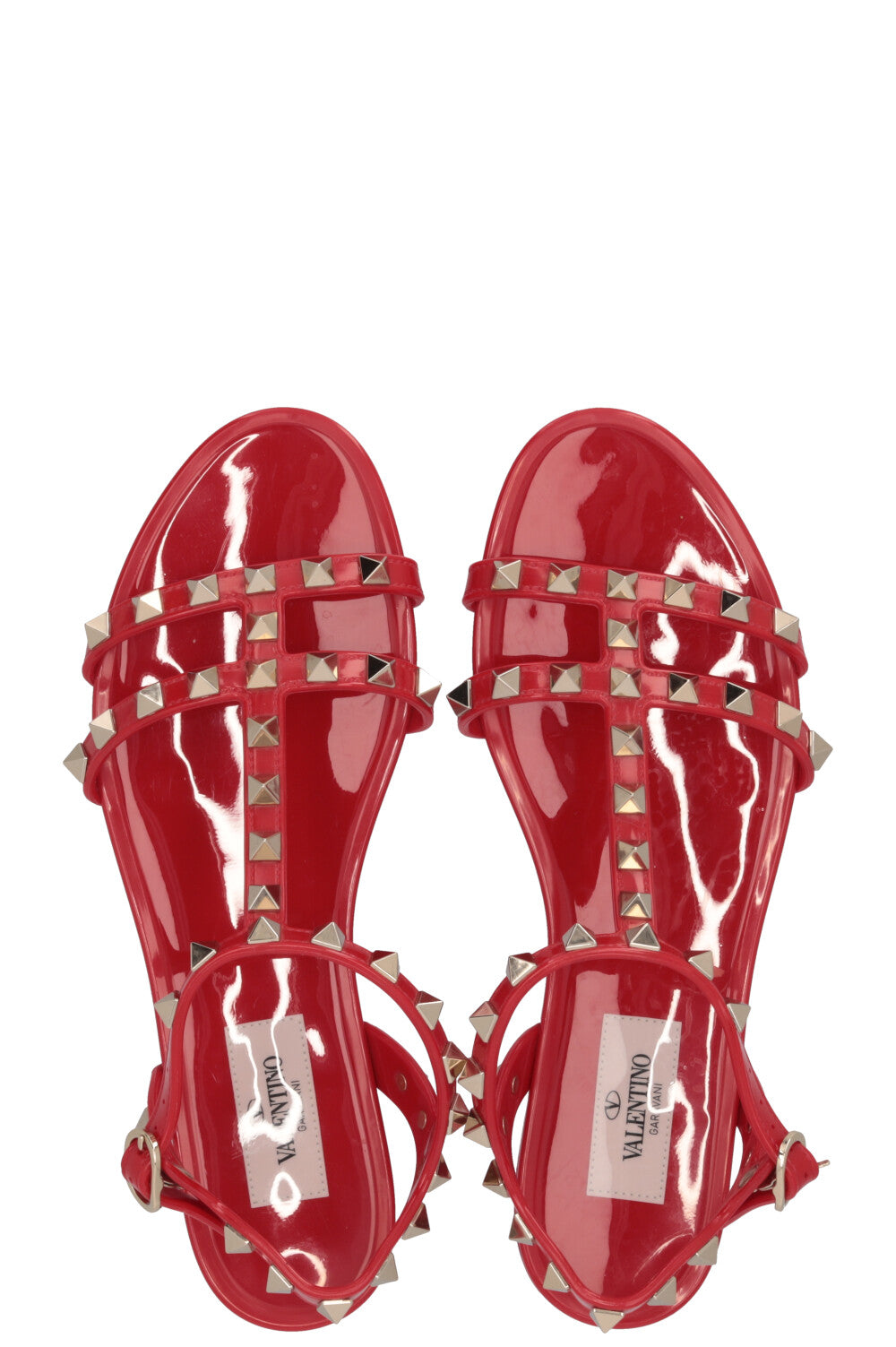 VALENTINO Rockstud Sandals Rubber Red