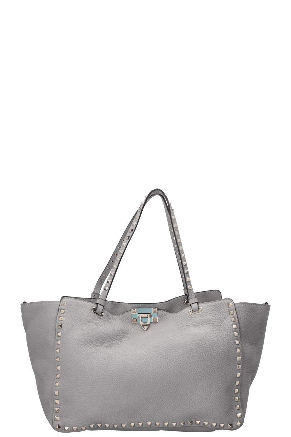 VALENTINO Rockstud Shopping Tote Leather Grey