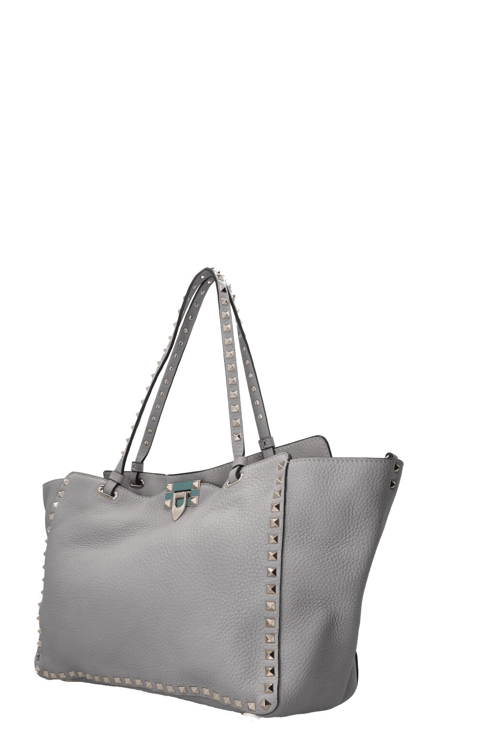 VALENTINO Rockstud Shopping Tote Leather Grey