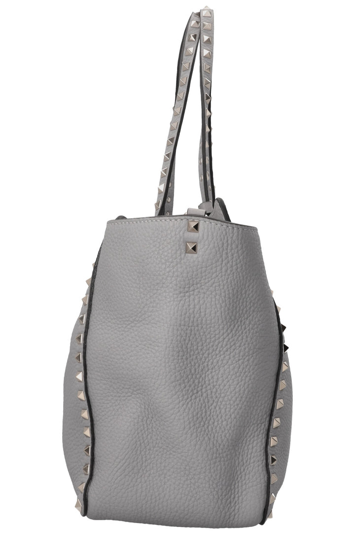 VALENTINO Rockstud Shopping Tote Leather Grey