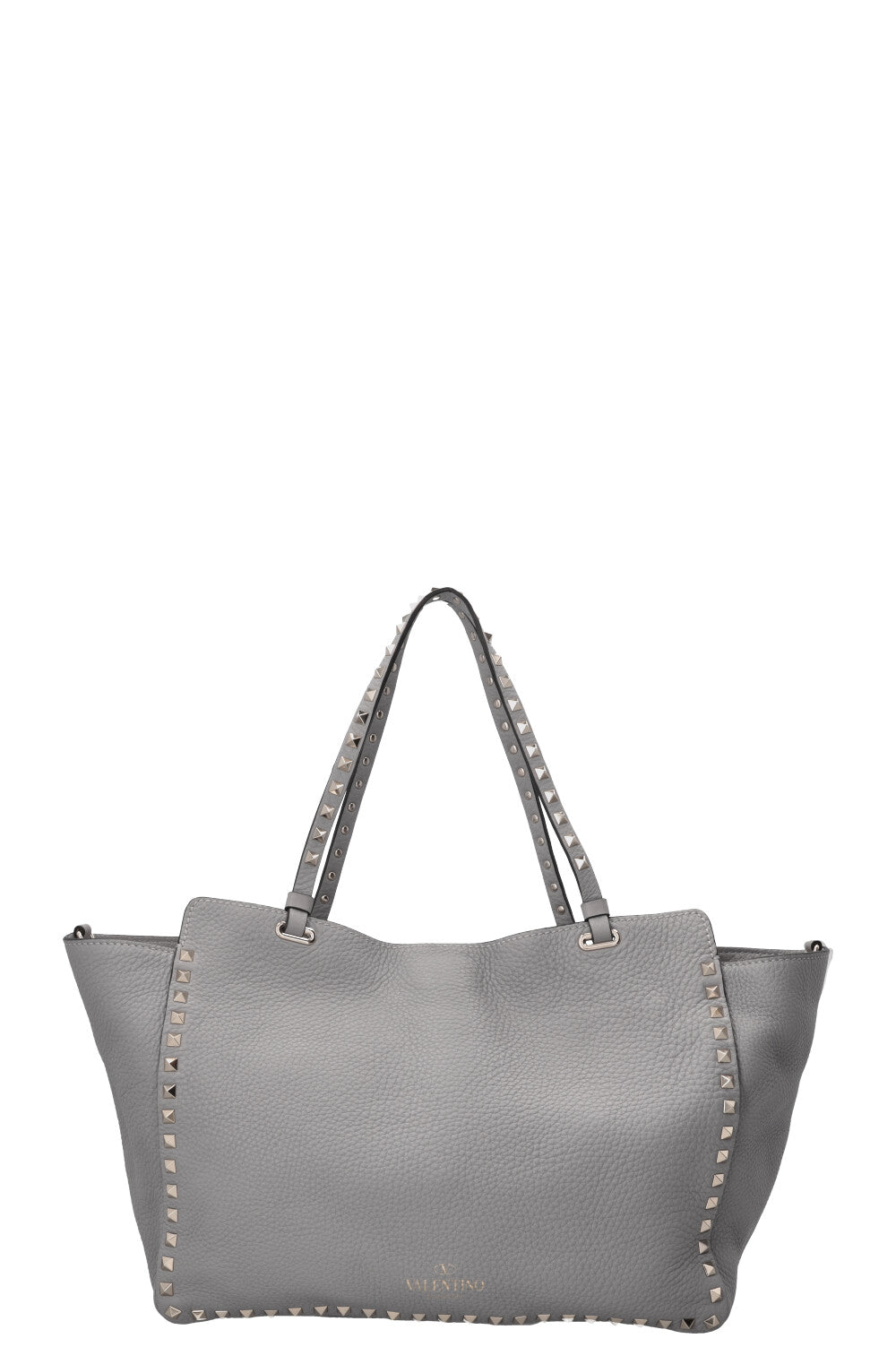 VALENTINO Rockstud Shopping Tote Leather Grey