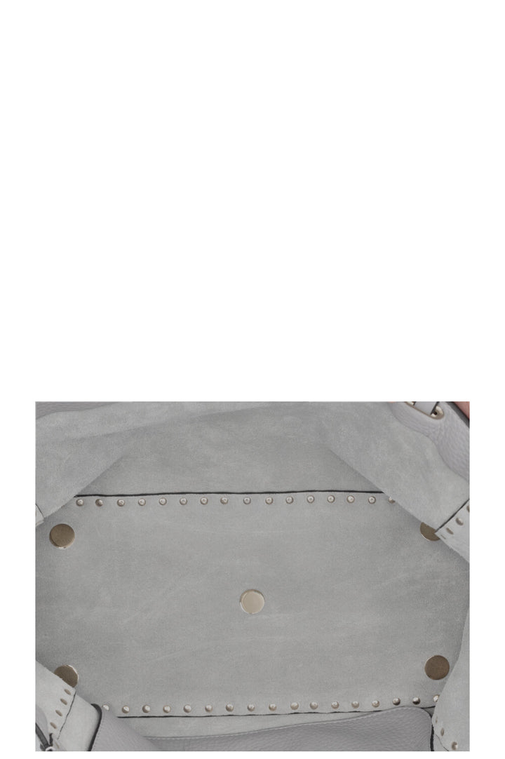 VALENTINO Rockstud Shopping Tote Leather Grey