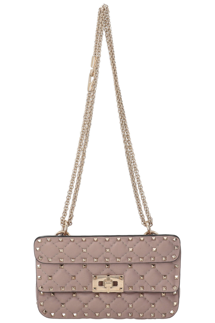 VALENTINO Rockstud Spike Bag Small Nappa Nude