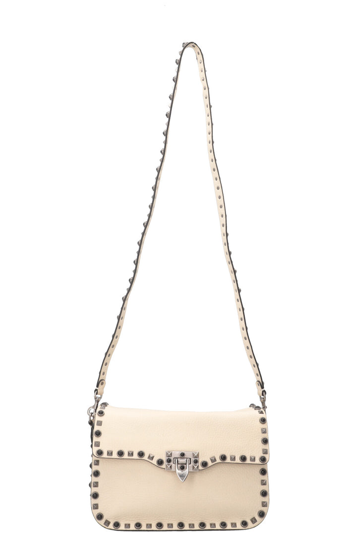 VALENTINO Rolling Rockstud Bag Leather Ivory