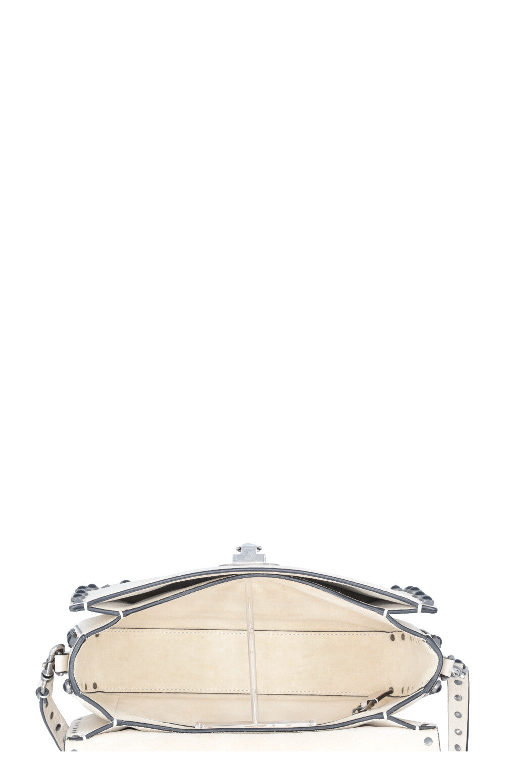 VALENTINO Rolling Rockstud Bag Leather Ivory