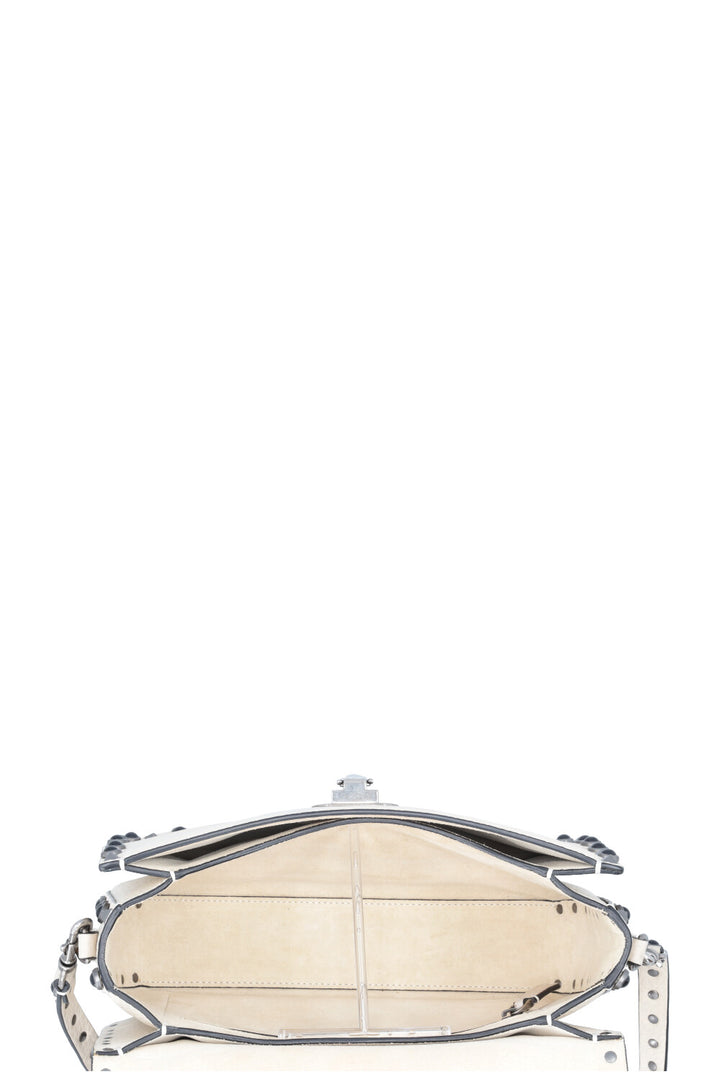 VALENTINO Rolling Rockstud Bag Leather Ivory