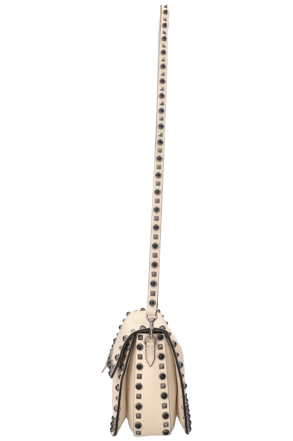VALENTINO Rolling Rockstud Bag Leather Ivory