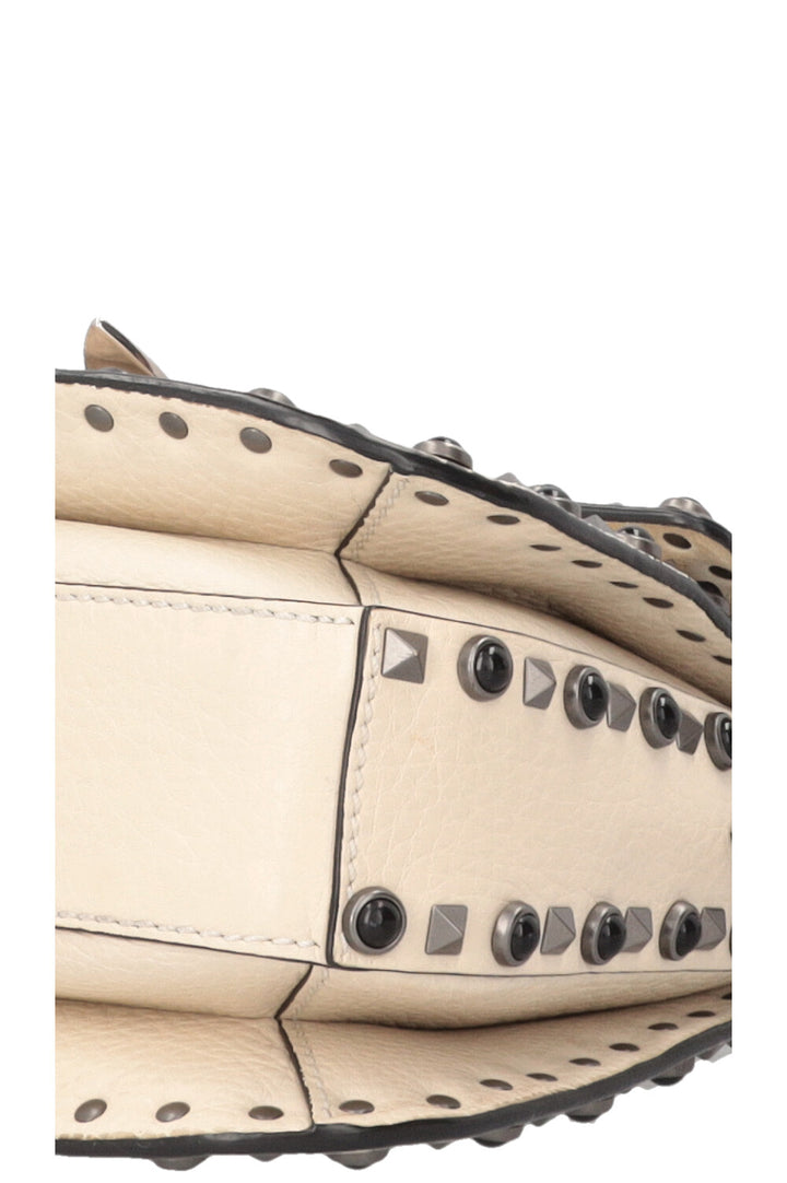VALENTINO Rolling Rockstud Bag Leather Ivory