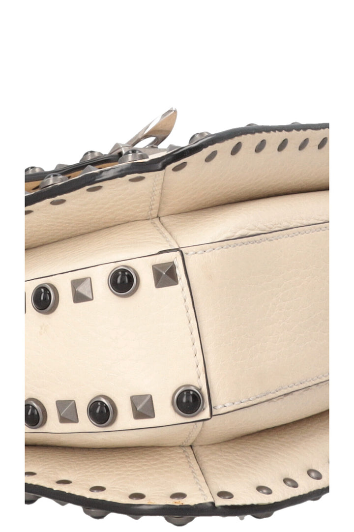VALENTINO Rolling Rockstud Bag Leather Ivory