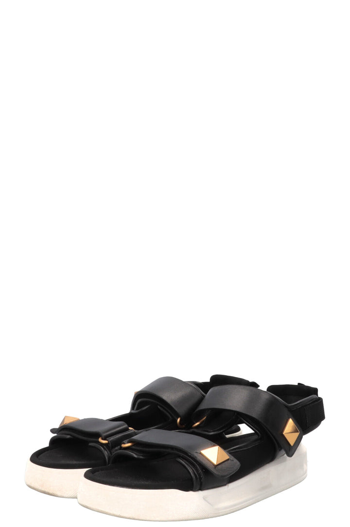 VALENTINO Roman Stud Dad Flats Black