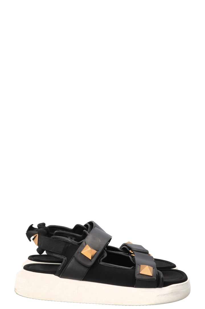 VALENTINO Roman Stud Dad Flats Black