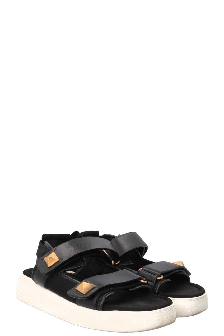 VALENTINO Roman Stud Dad Flats Black