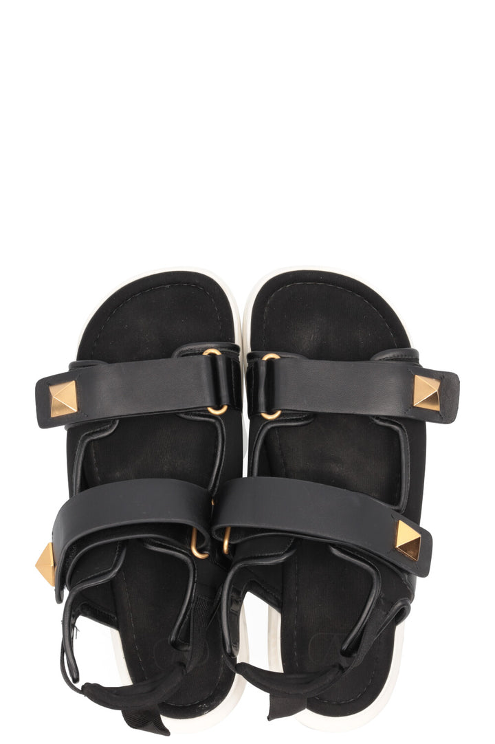 VALENTINO Roman Stud Dad Flats Black