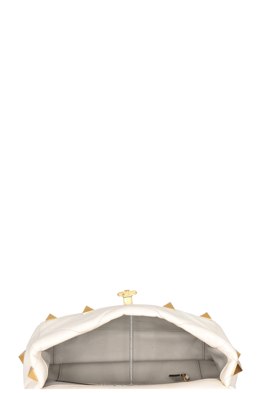 VALENTINO Roman Stud Top Handle Bag Ivory