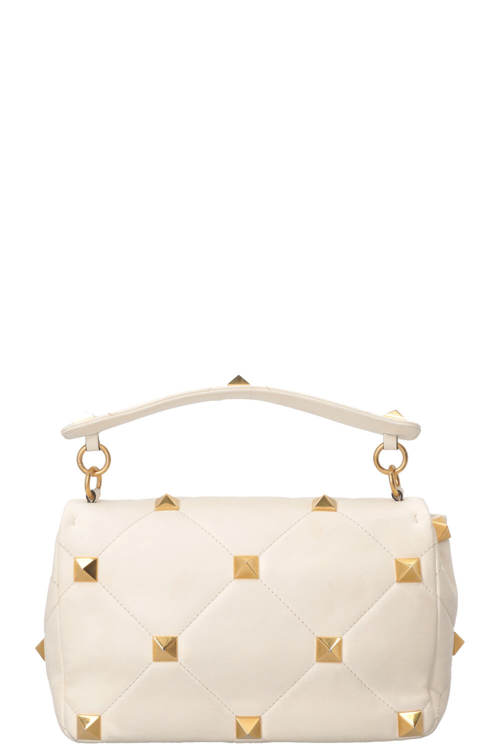 VALENTINO Roman Stud Top Handle Bag Ivory