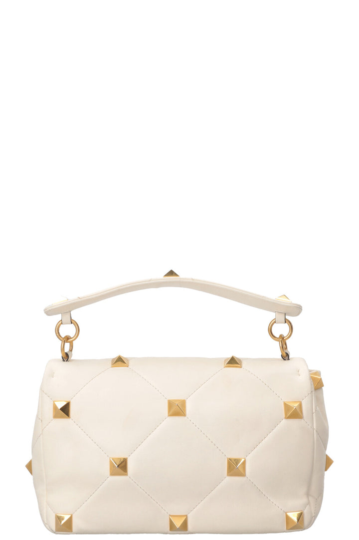 VALENTINO Roman Stud Top Handle Bag Ivory