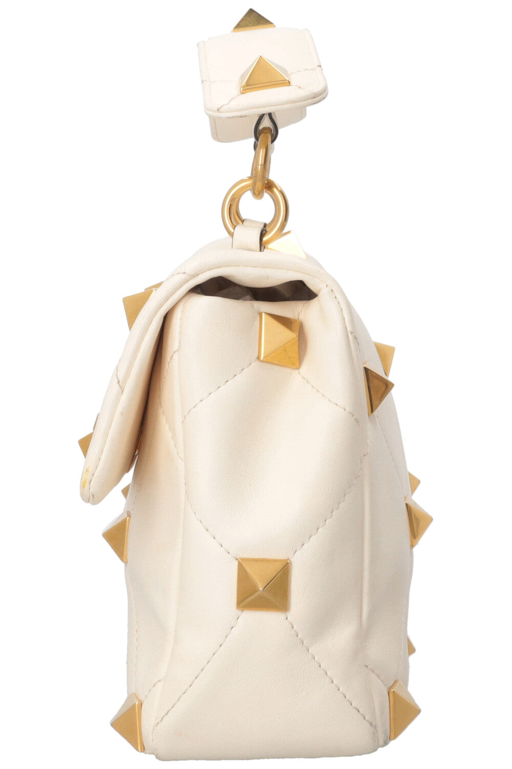 VALENTINO Roman Stud Top Handle Bag Ivory