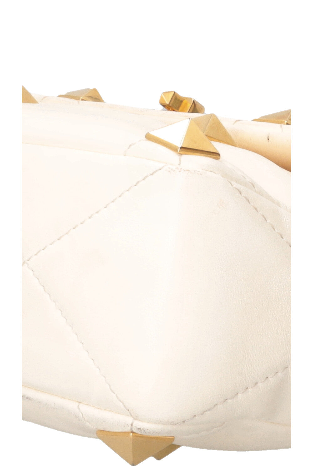 VALENTINO Roman Stud Top Handle Bag Ivory