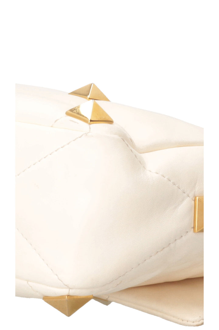 VALENTINO Roman Stud Top Handle Bag Ivory