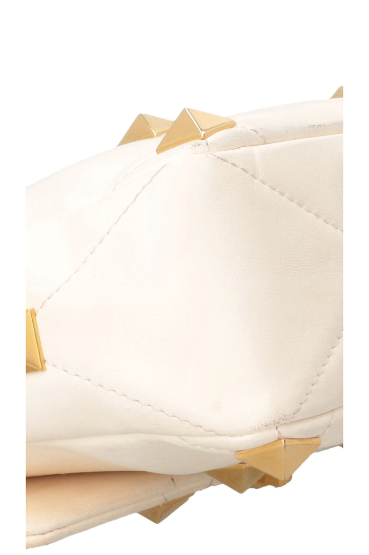 VALENTINO Roman Stud Top Handle Bag Ivory