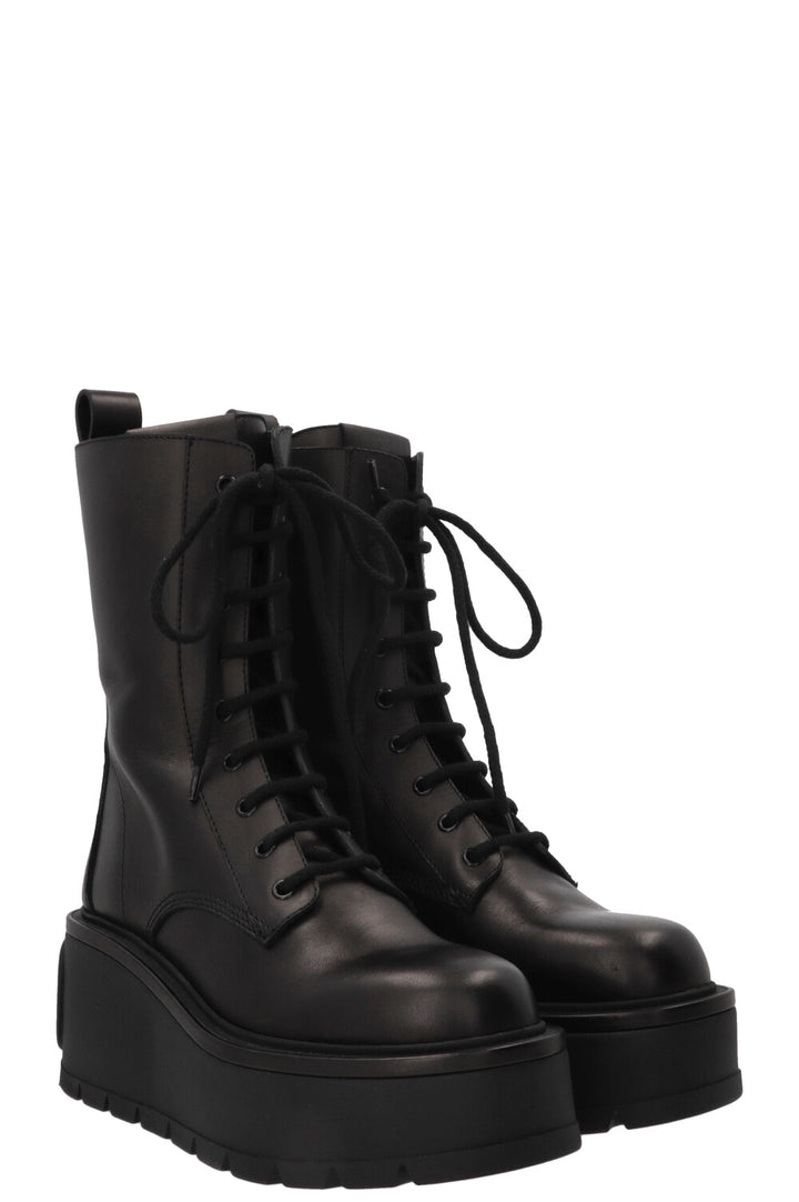 Bottes VLogo Uniqueform VALENTINO en cuir noir