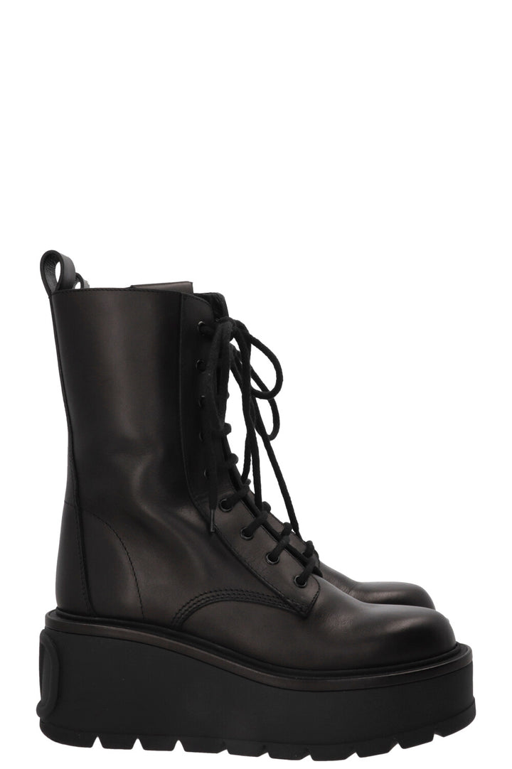Bottes VLogo Uniqueform VALENTINO en cuir noir