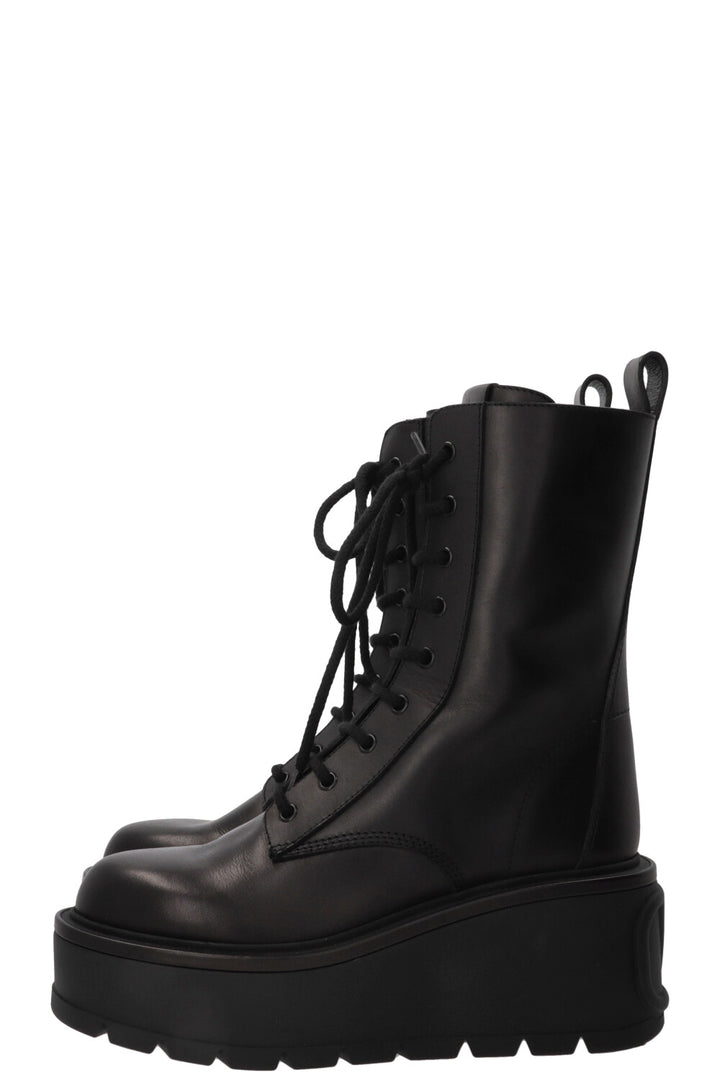 Bottes VLogo Uniqueform VALENTINO en cuir noir