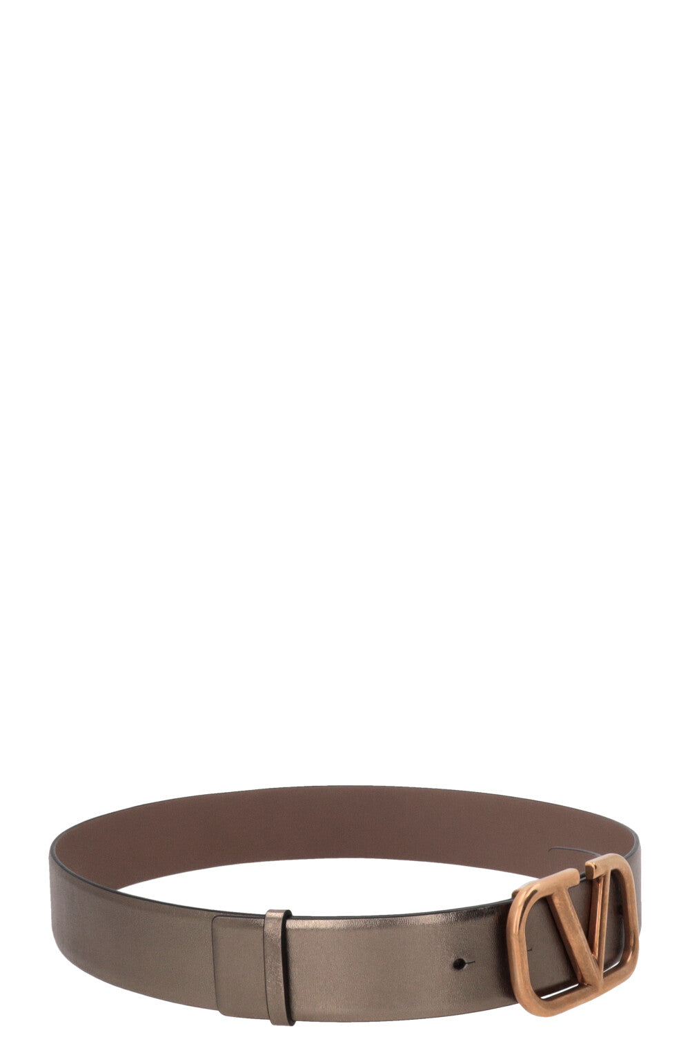 VALENTINO V-Logo Reversible Belt Leather Gold
