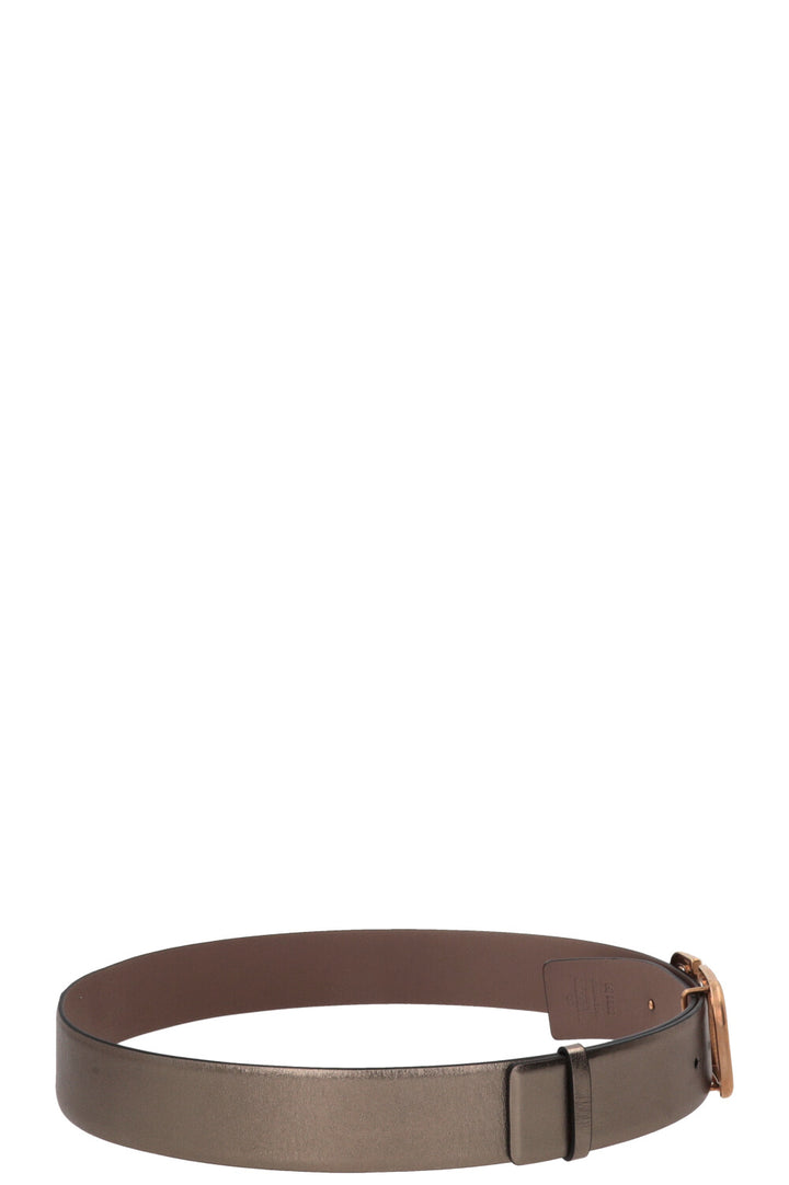 VALENTINO V-Logo Reversible Belt Leather Gold