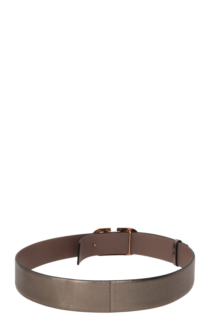 VALENTINO V-Logo Reversible Belt Leather Gold