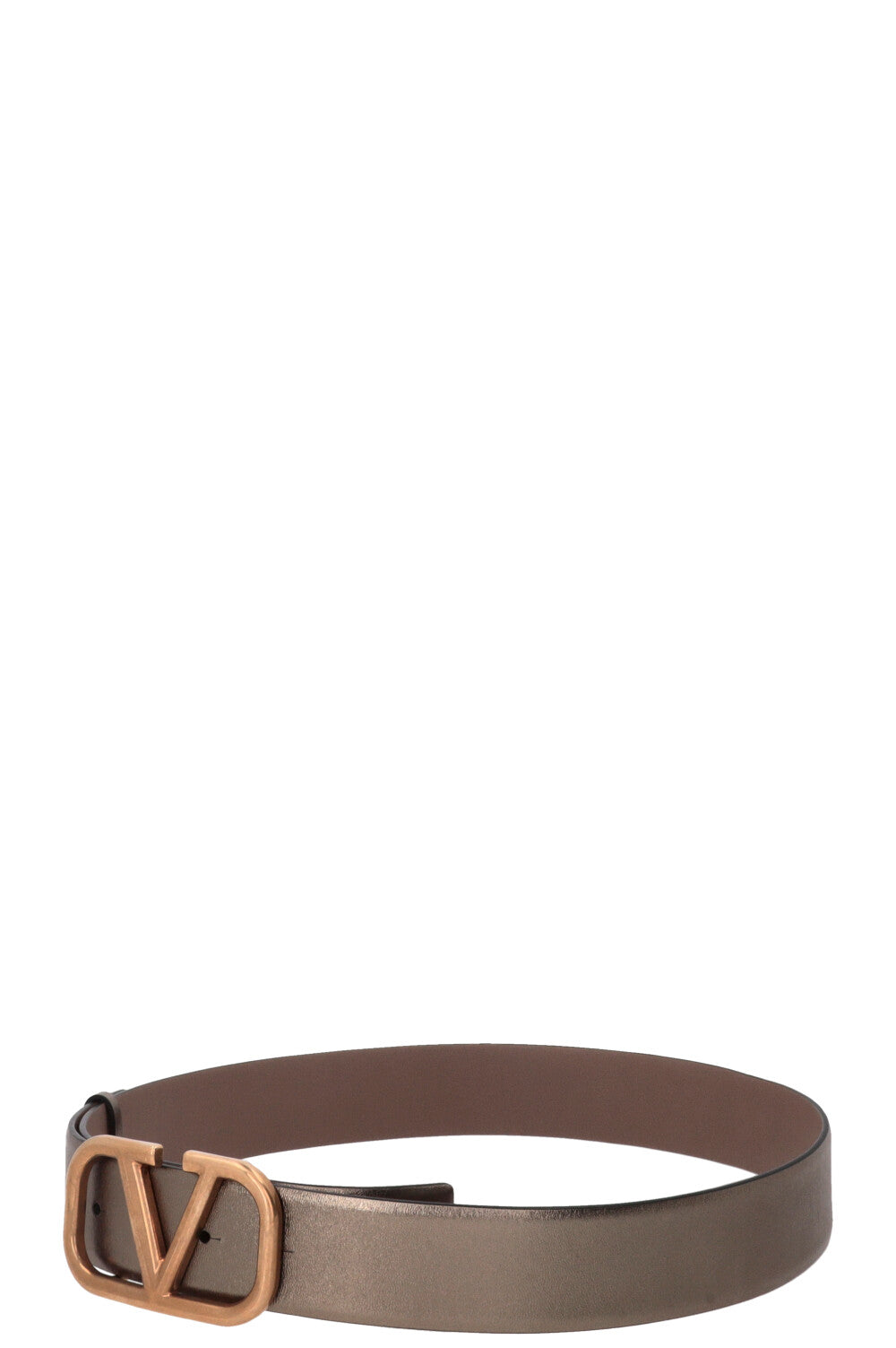 VALENTINO V-Logo Reversible Belt Leather Gold