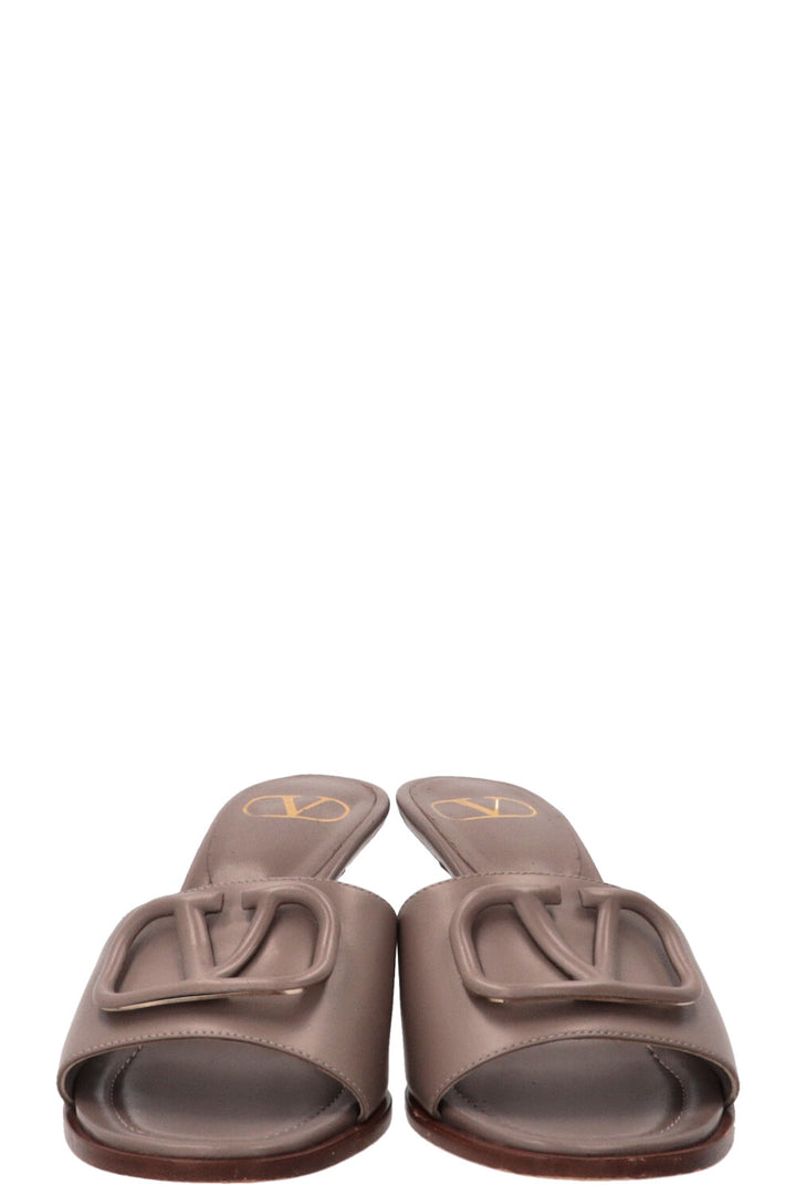 VALENTINO V Logo Mules Taupe