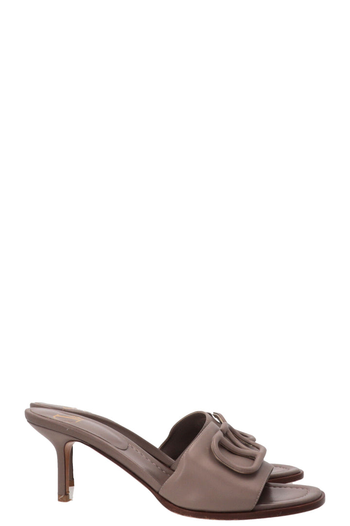 VALENTINO V Logo Mules Taupe