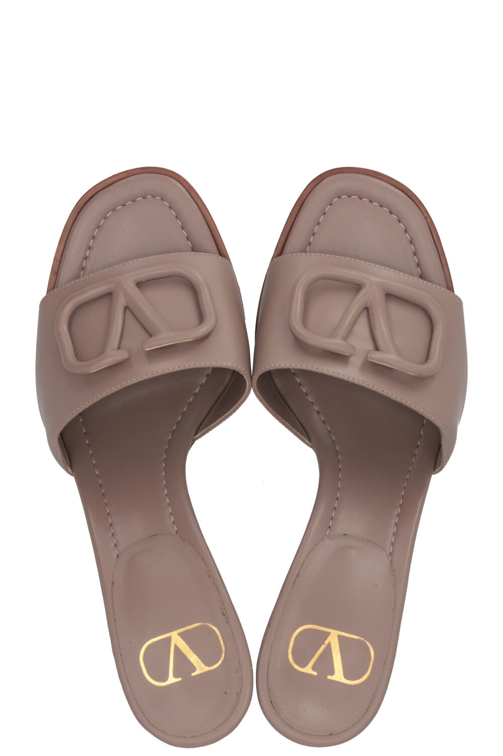 VALENTINO V Logo Mules Taupe