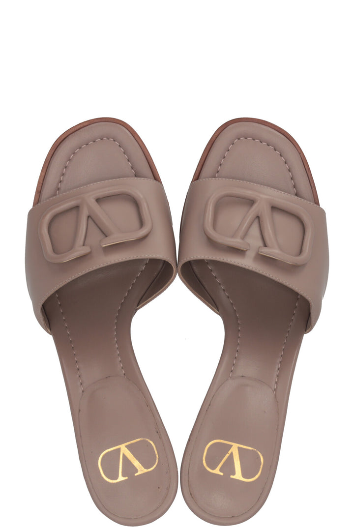 VALENTINO V Logo Mules Taupe