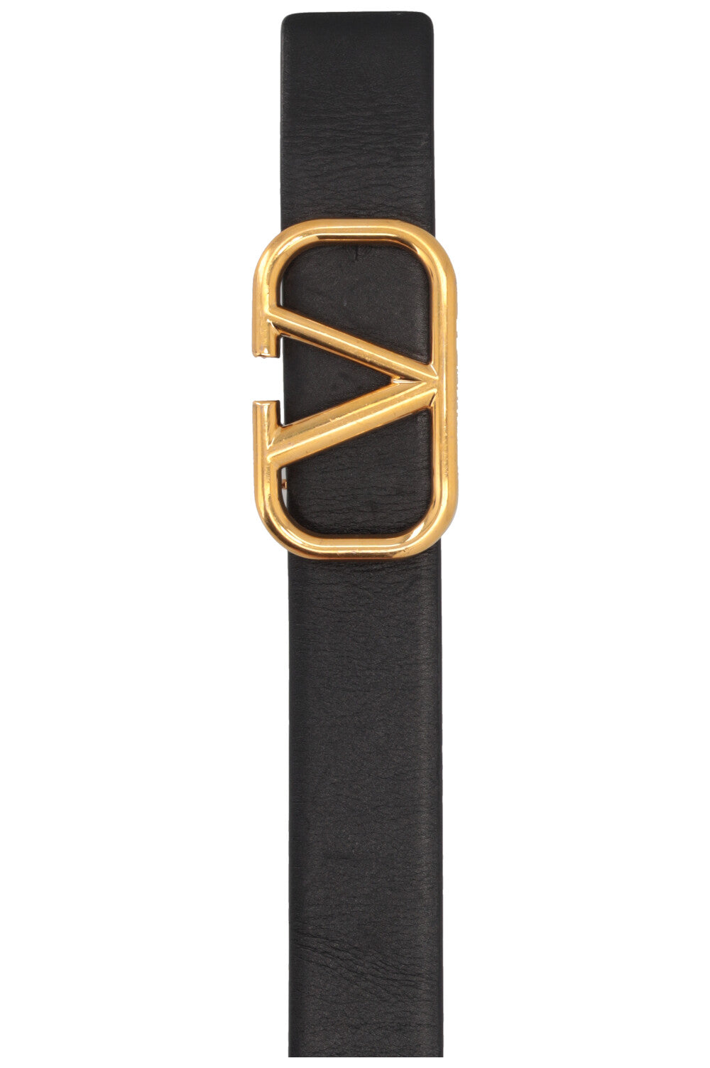 VALENTINO V Logo Reversible Belt Leather Black Red