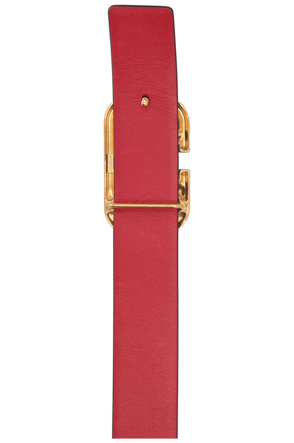 VALENTINO V Logo Reversible Belt Leather Black Red