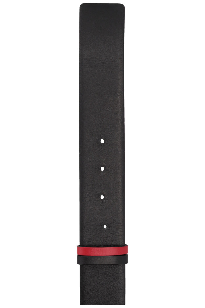 VALENTINO V Logo Reversible Belt Leather Black Red