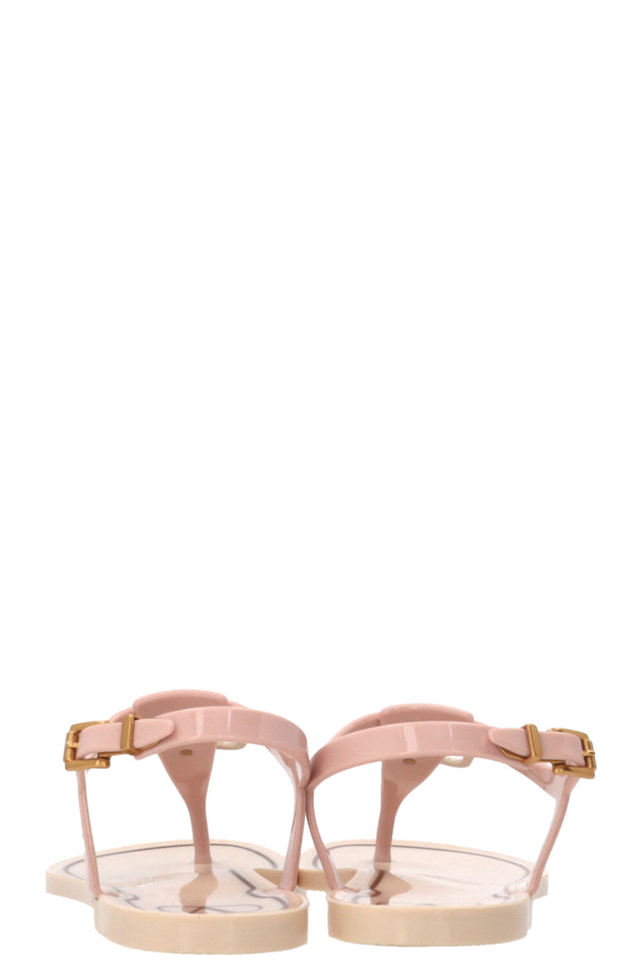 VALENTINO V Logo Sandals PVC Cream Pink