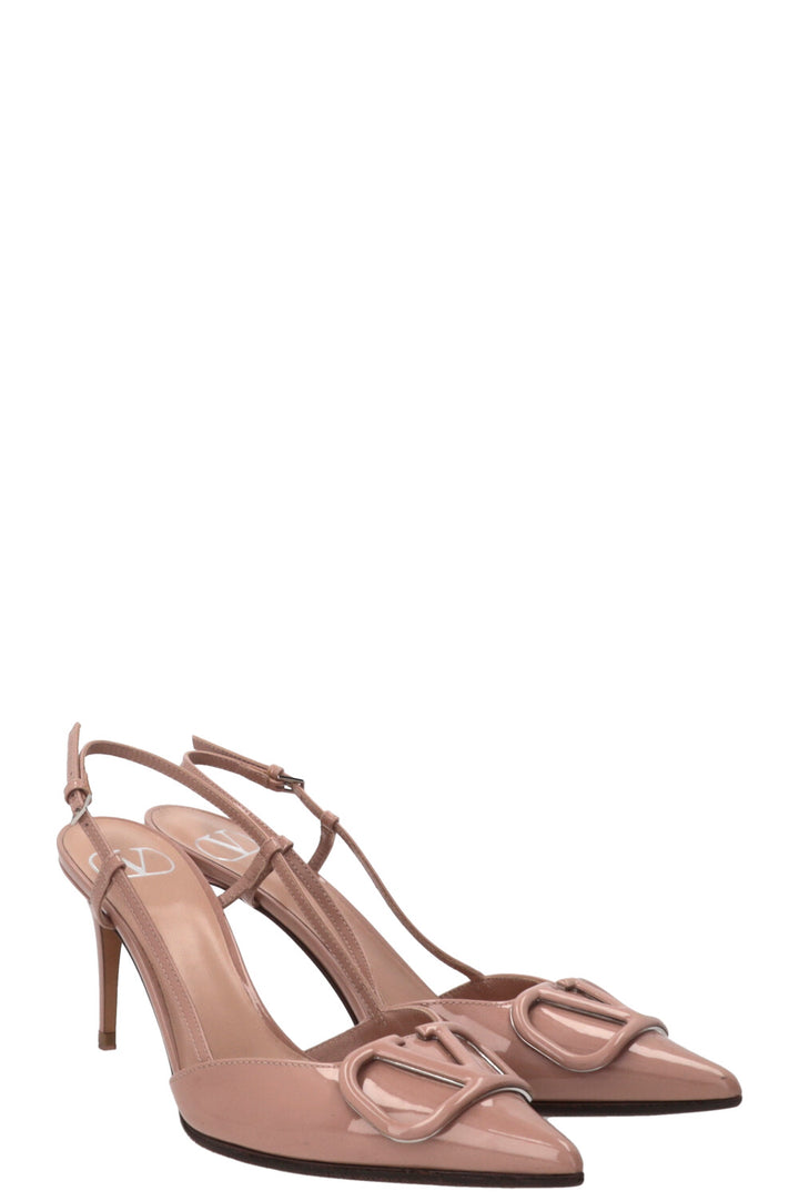 VALENTINO V Logo Signature Slingbacks Patent Nude