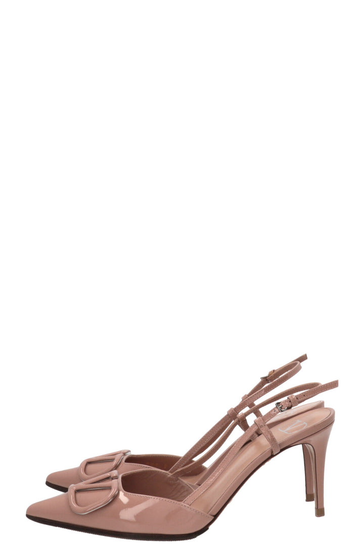 VALENTINO V Logo Signature Slingbacks Patent Nude