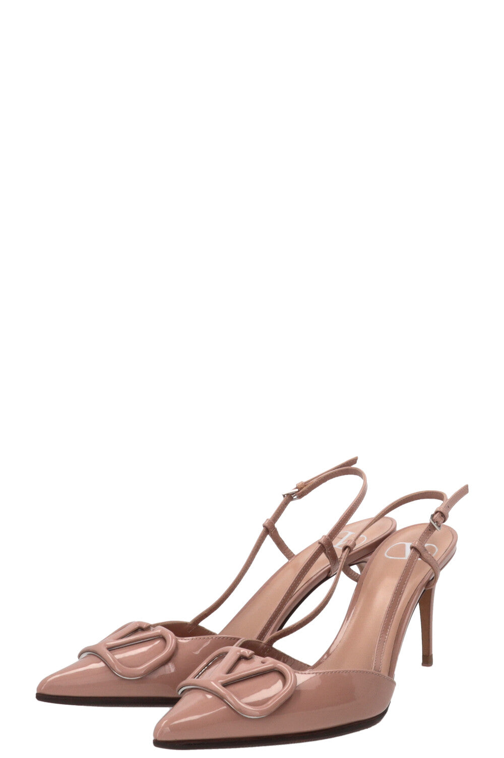 VALENTINO V Logo Signature Slingbacks Patent Nude
