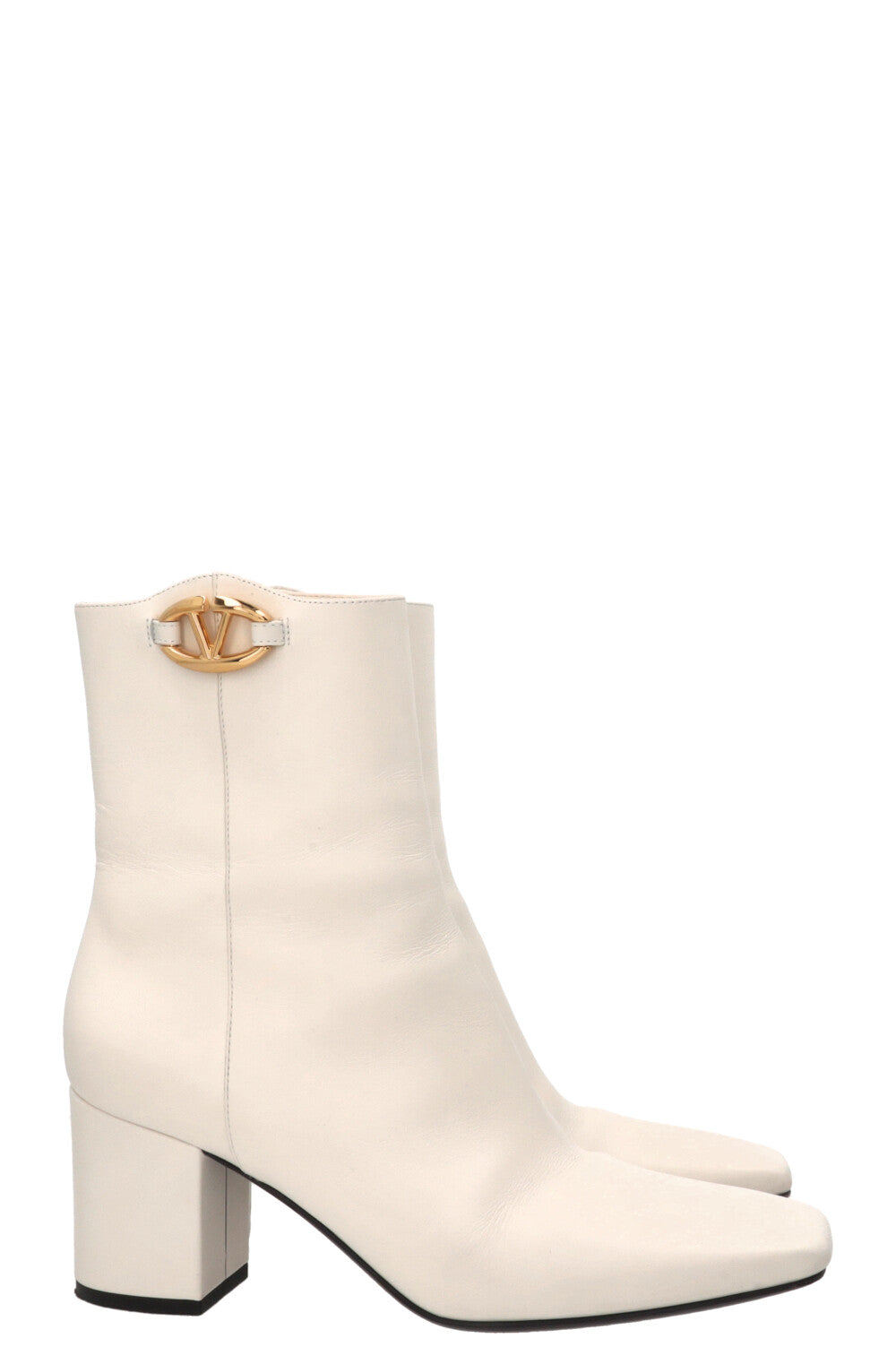 VALENTINO VLogo The Bold Edition Ankle Boots Leather White