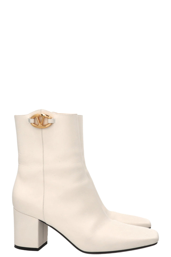 VALENTINO VLogo The Bold Edition Ankle Boots Leather White