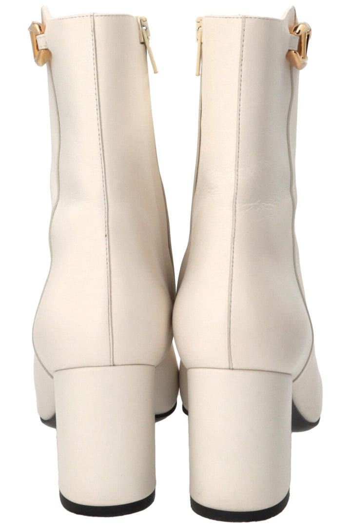 VALENTINO VLogo The Bold Edition Ankle Boots Leather White