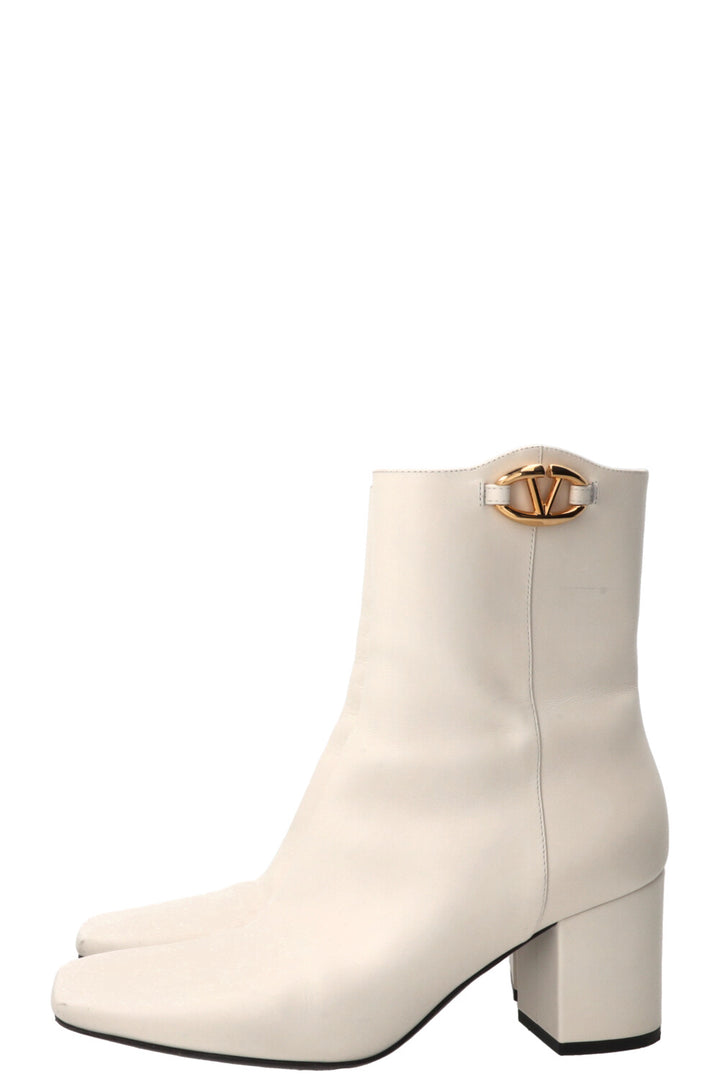 VALENTINO VLogo The Bold Edition Ankle Boots Leather White