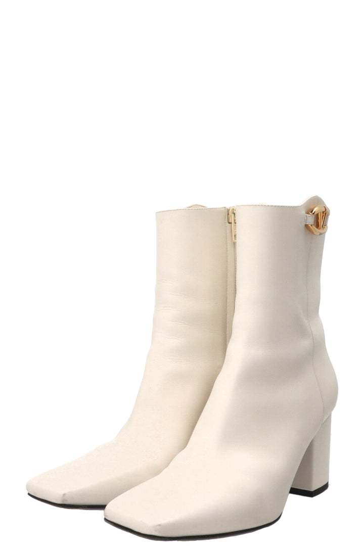 VALENTINO VLogo The Bold Edition Ankle Boots Leather White