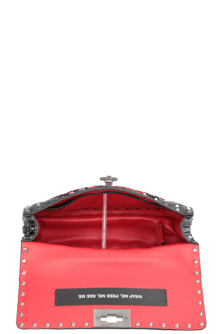 Sac bandoulière Rockstud orné de roses VALENTINO X Undercover