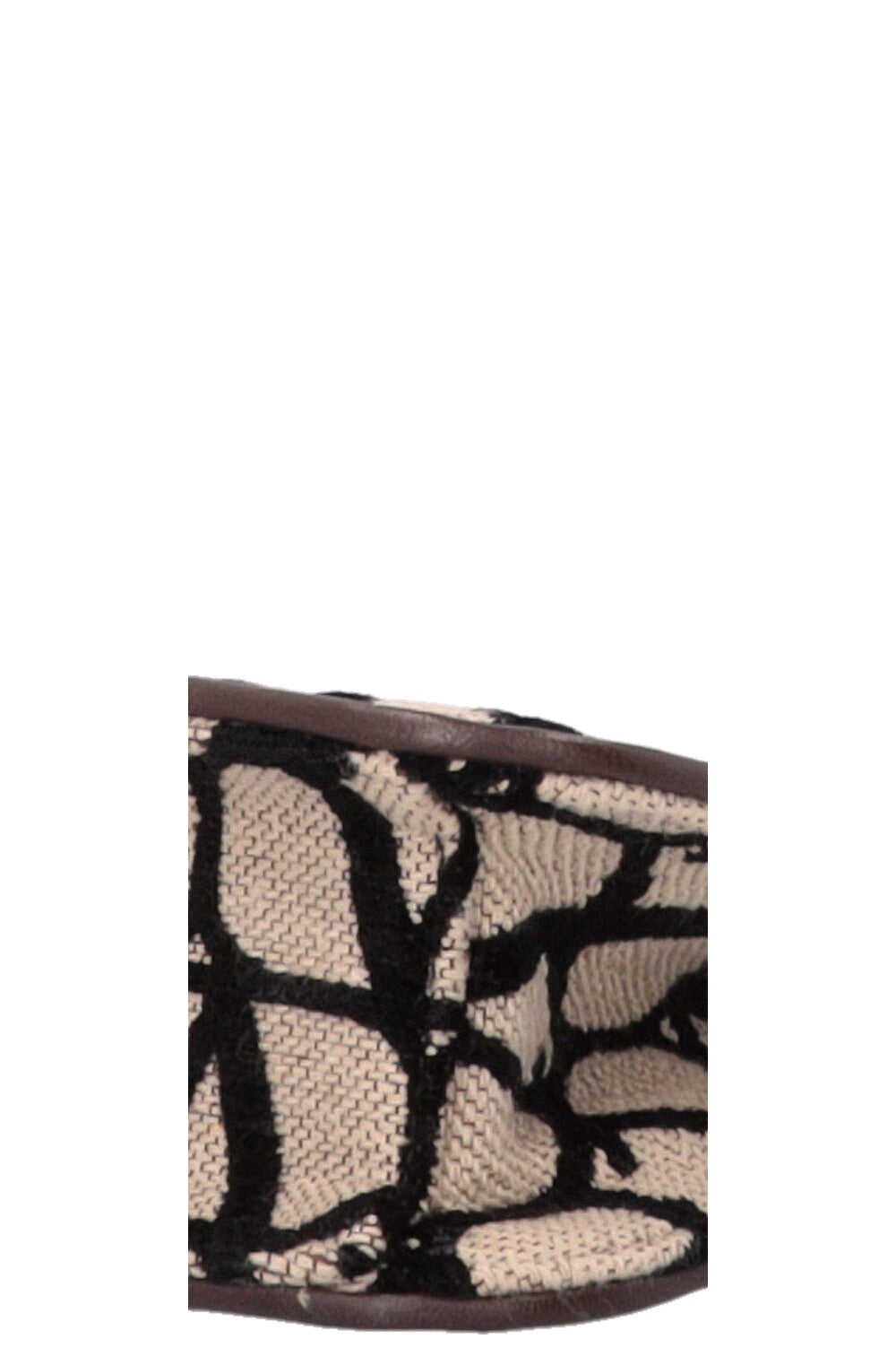VALENTINO Loco Toile Iconographe Shoulder Bag Small Beige Black